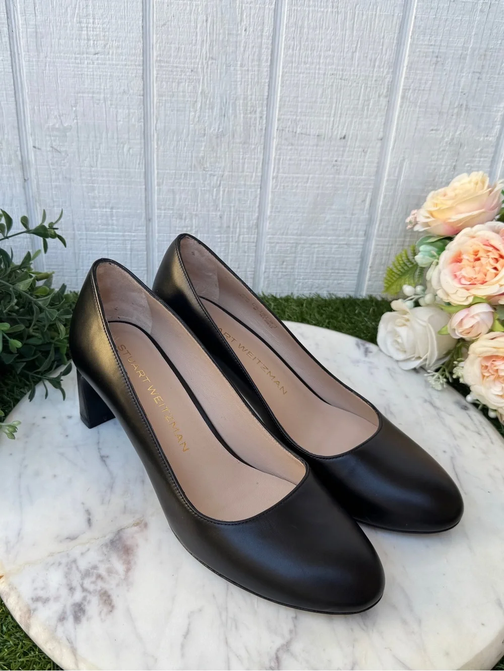 STUART WEITZMAN 75 Pump 3” women  $475 NEW size 6 Color: Black Soft Nappa